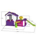 Záhradný domček s šmýkalkou 5v1 - fialový